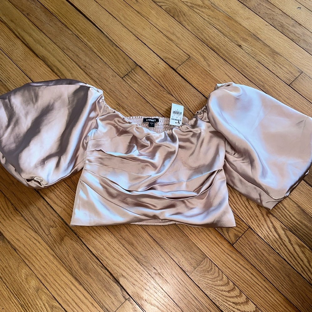Express Silk Puff Sleeve top